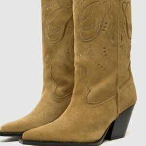 Zara Suede cowboy boots